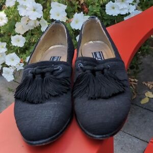Stuart Weitzman Black Tassel Loafers